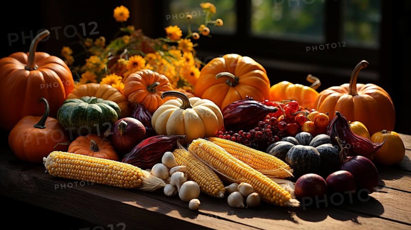Collection of delicious ripe gourds