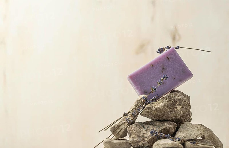 Lavender soap assortment with copy space