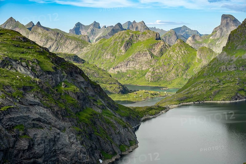 Mountain landscape with lake Tennesvatnet