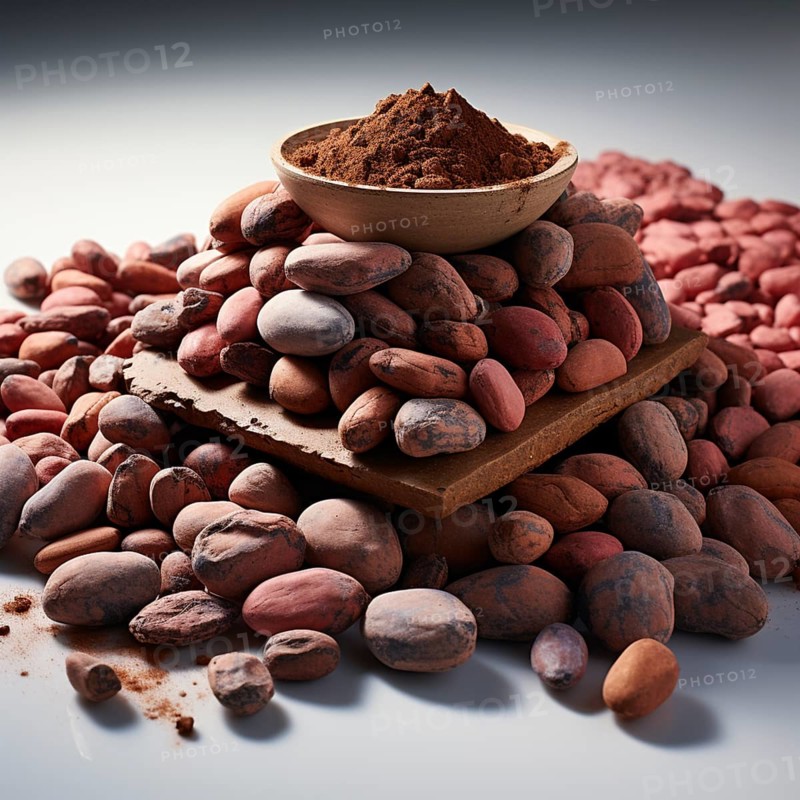 Fresh chocolate fruit in a plantation