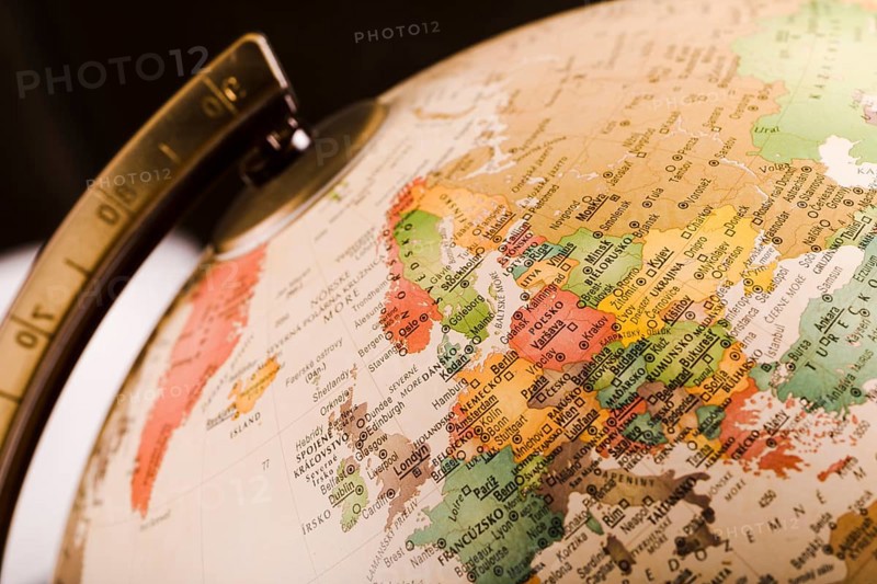 Close up old globe