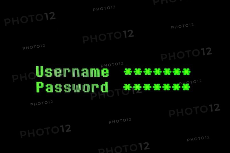Front view username password