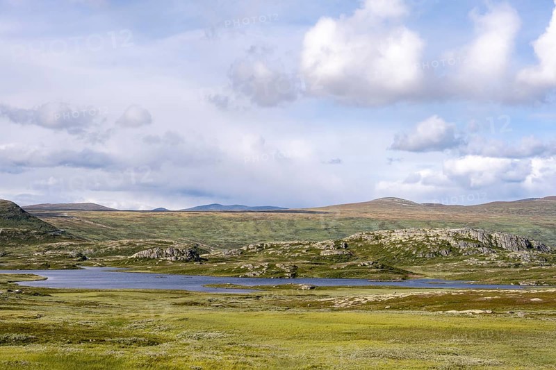 Tundra landscape with lake
