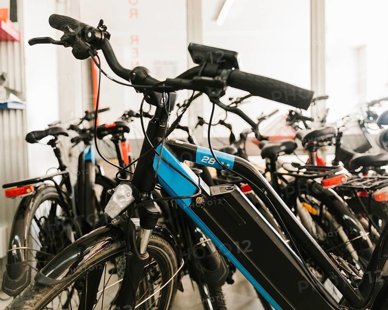 Close up e bike bicycle store