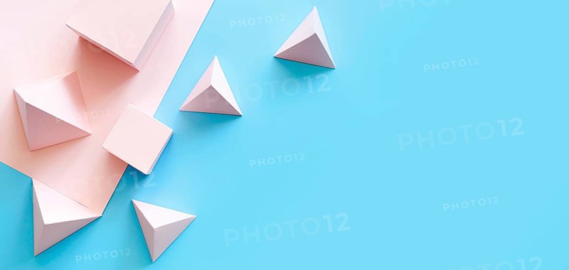 Copy space geometric paper objects