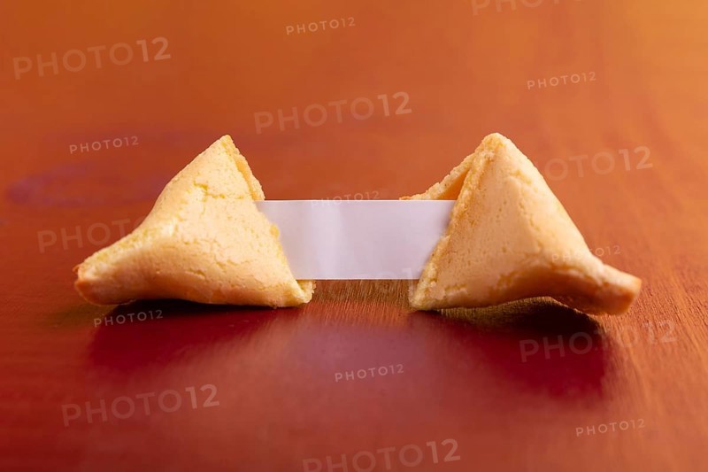 Close up chinese new year fortune cookie