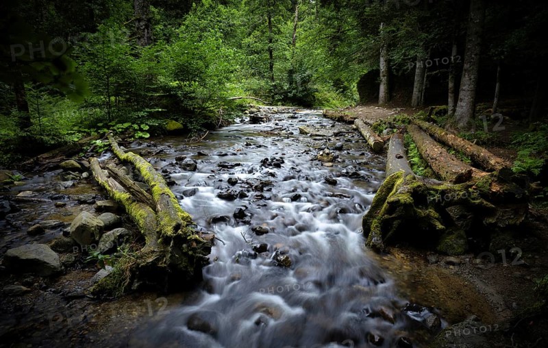 Queureuilh river after the Cascade du Queureuilh waterfall