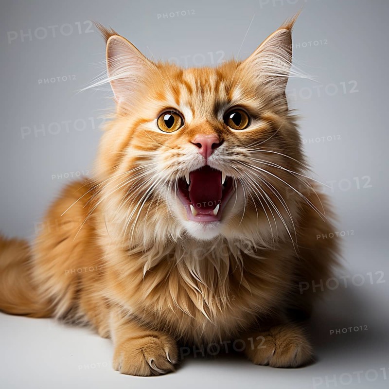 Domestic shows her the teeth and is angry and looks at the camera