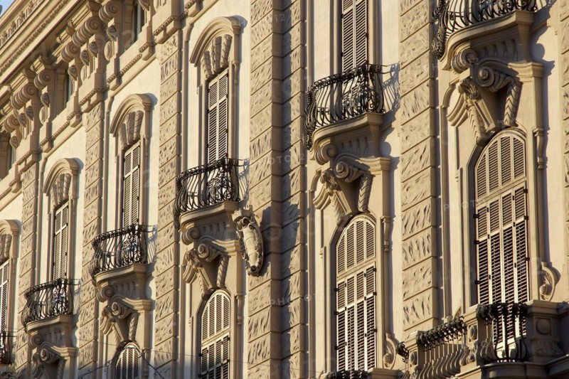 Wrought iron balconies