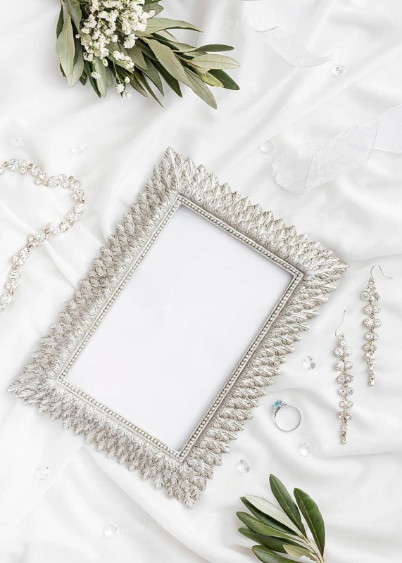 Floral ornaments beside frame