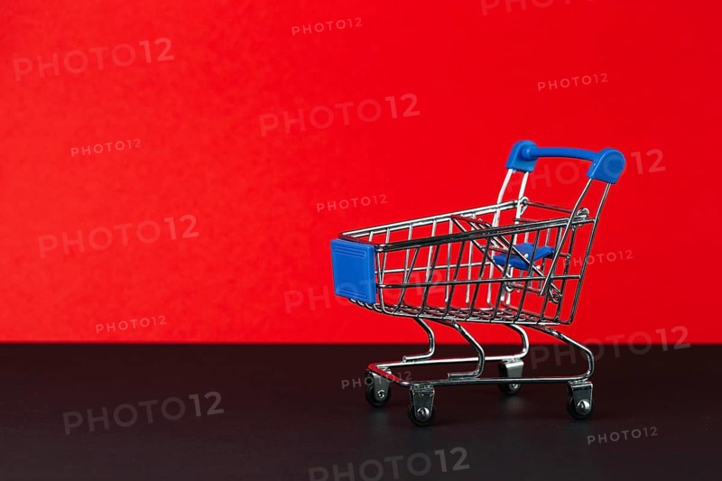 Toy empty shopping trolley