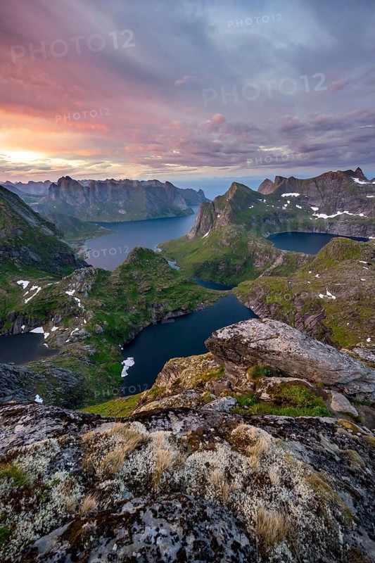 View over mountain tops and sea