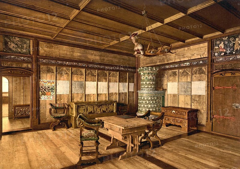 Room from the former Fraumuenster Abbey in Zurich in the National Museum