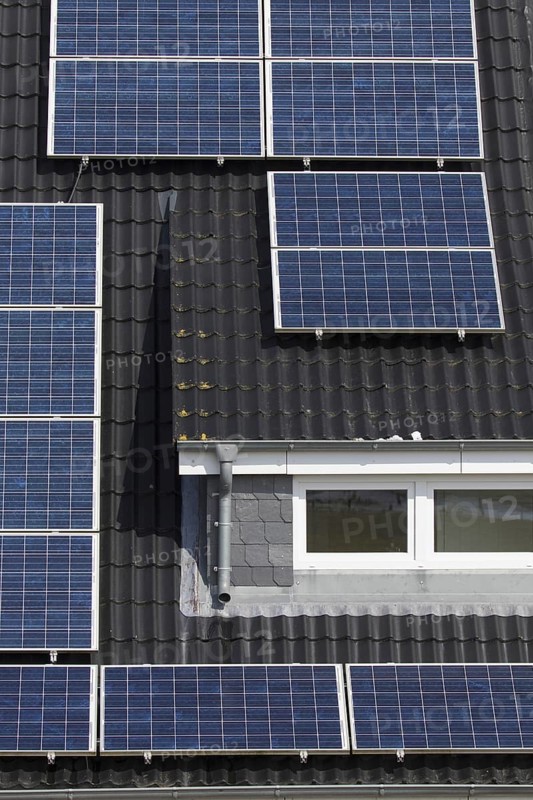 House fitted with solar panels