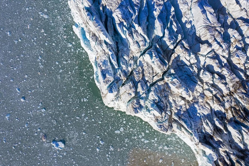 Aerial view over Fjortende Julibreen