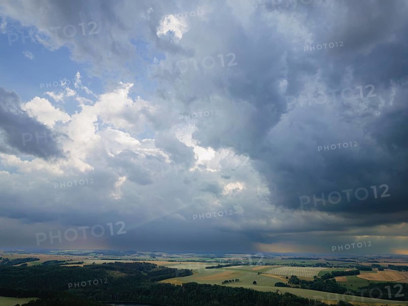 Thunderclouds over the Klingenberg Dam in the Ore Mountains
