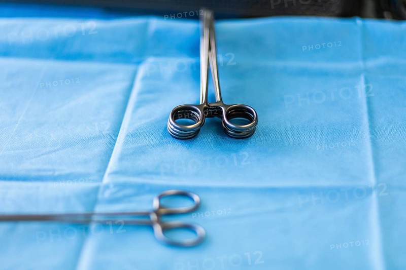 Surgical instruments during an operation in hospital