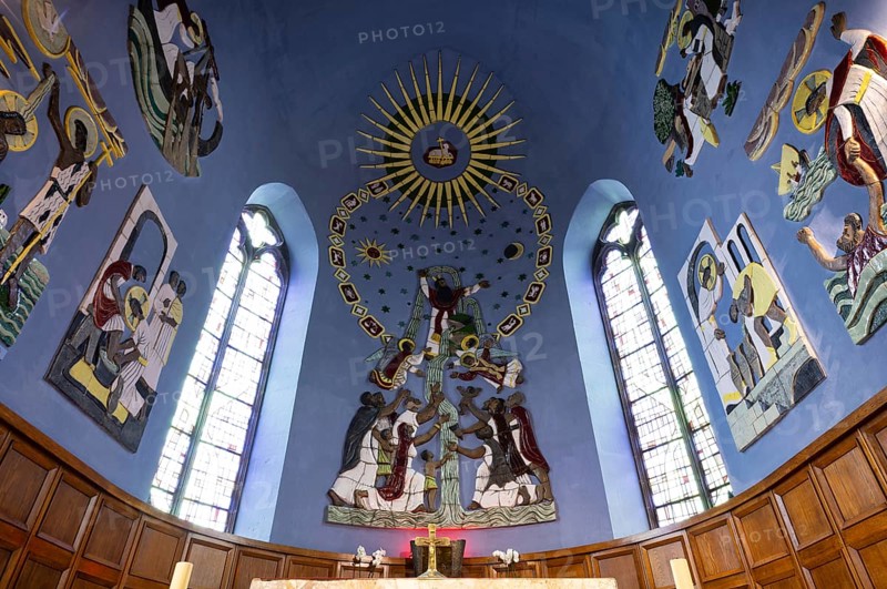 Interior view of wall painting and mosaics