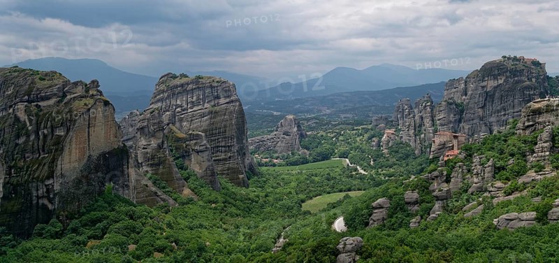 Rock panorama of Meteora and the monasteries of Agios Nikolaos Anapafsas