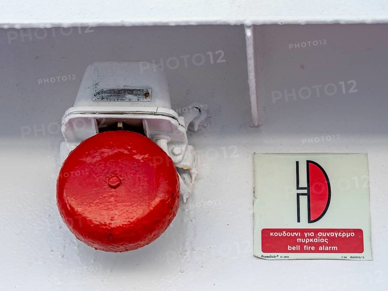 Red warning bell for fire alarm