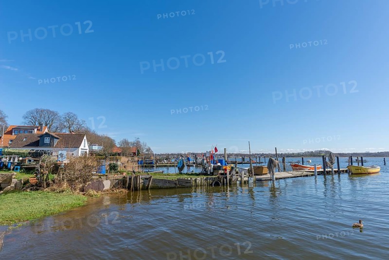 Jetty with fishing boats at the Schlei Fjord