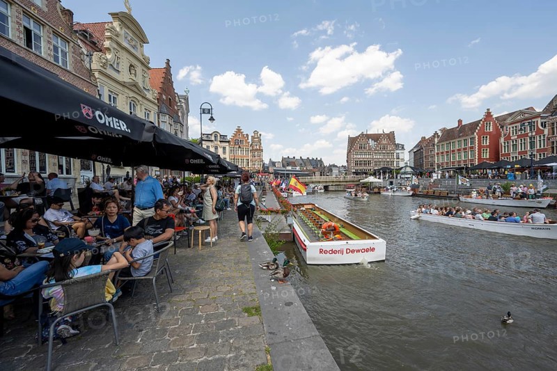 Medieval Guild Houses of the Graslei Quay and Korenlei Quay on the River Leie