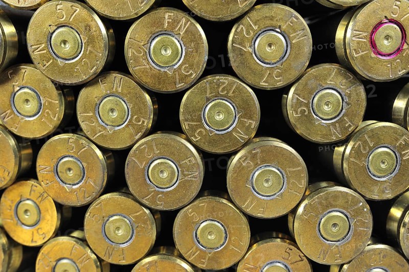 M2 Browning .50 Caliber Machine Gun cartridges in ammunition belt made by FN Herstal