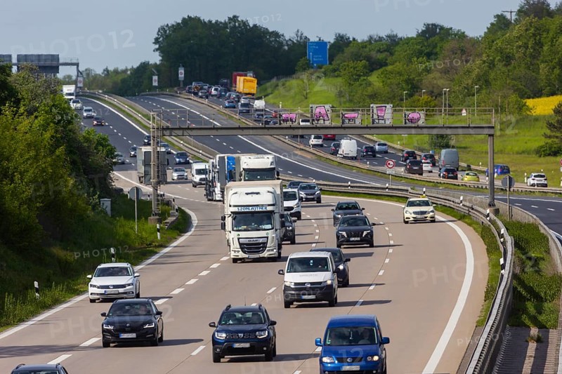 Slow-moving traffic on the A4