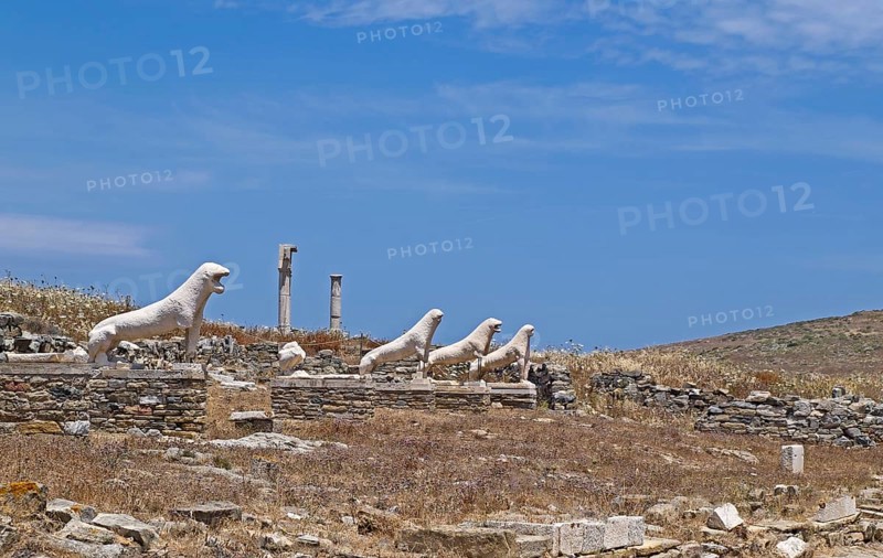 Lion Alley or Lion Terrace in the ruins of the ancient city of Delos