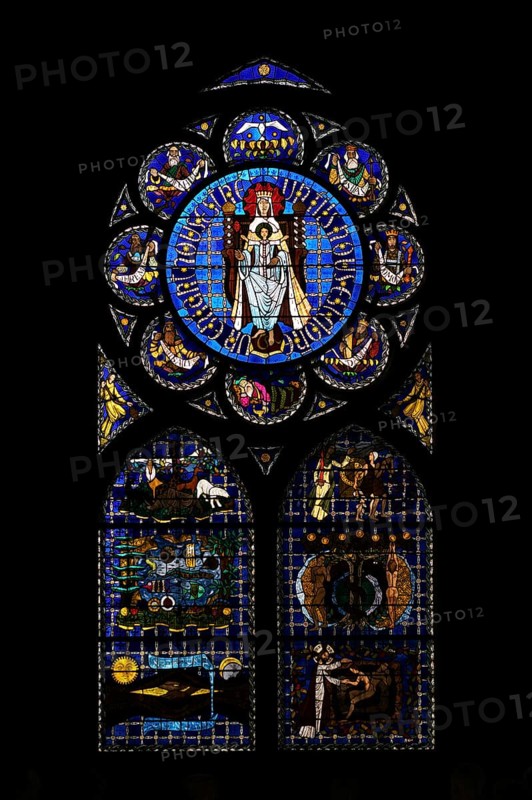 Interior stained glass window