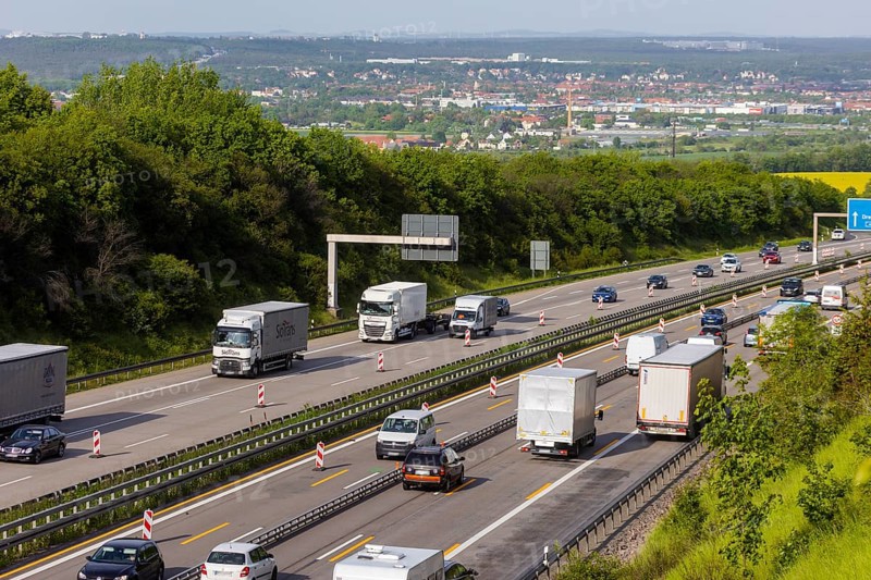 Slow-moving traffic on the A4