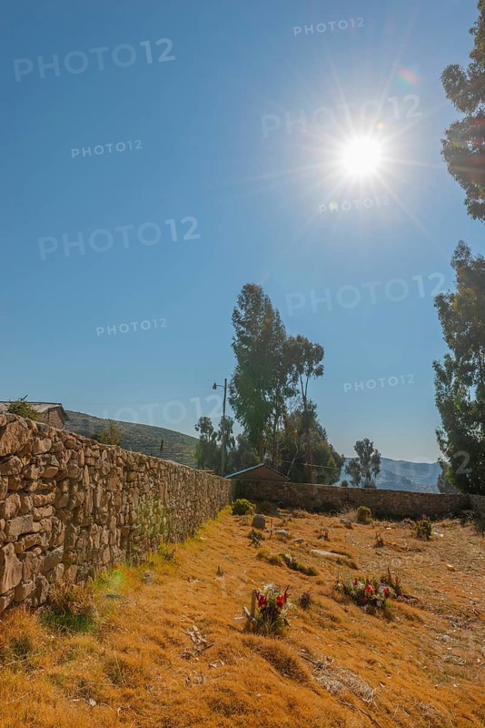 Small cemetery with graves