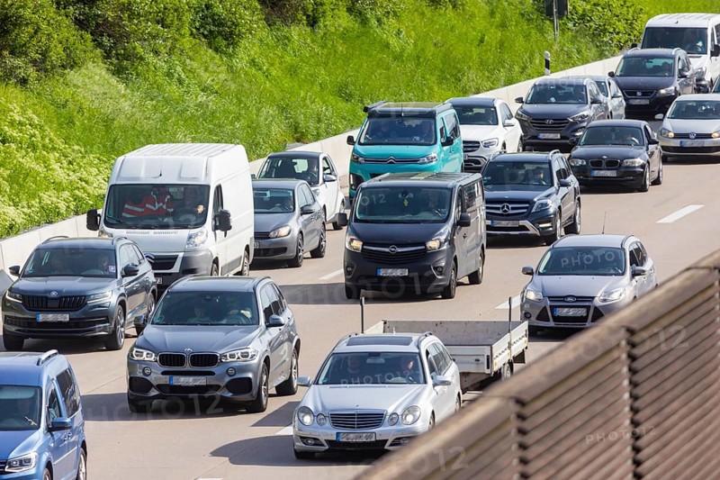 Slow-moving traffic on the A4