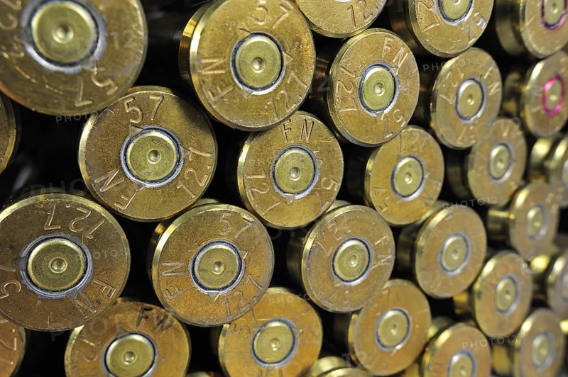 M2 Browning .50 Caliber Machine Gun cartridges in ammunition belt made by FN Herstal