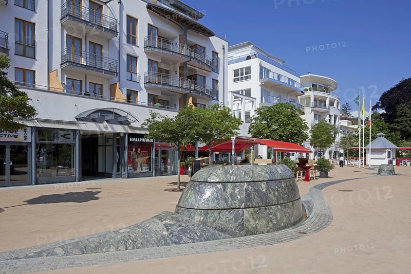 Promenade with shops and apartments at Timmendorfer Strand