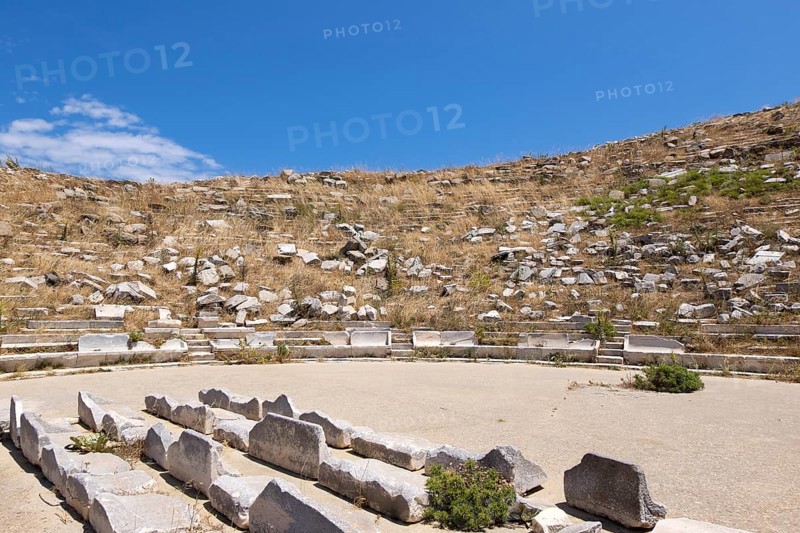 Ruins of the theatre in the ancient city of Delos