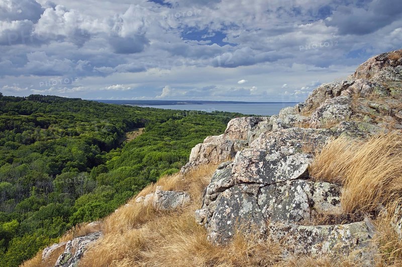 View over the coastline and beach at the Stenshuvud National park near Kivik