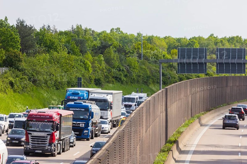 Slow-moving traffic on the A4