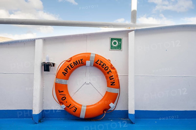 Lifebelt on board a ferry