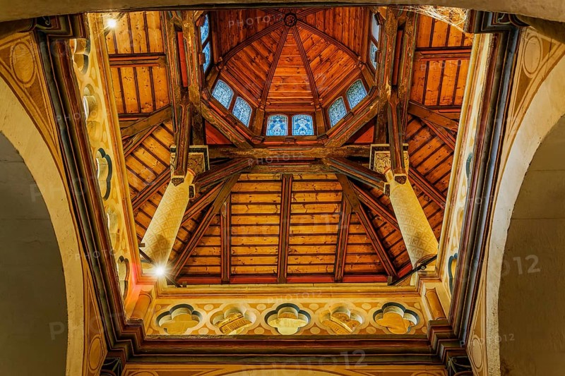 Wooden ceiling in the St Ulrich's Chapel at the Imperial Palace. Goslar