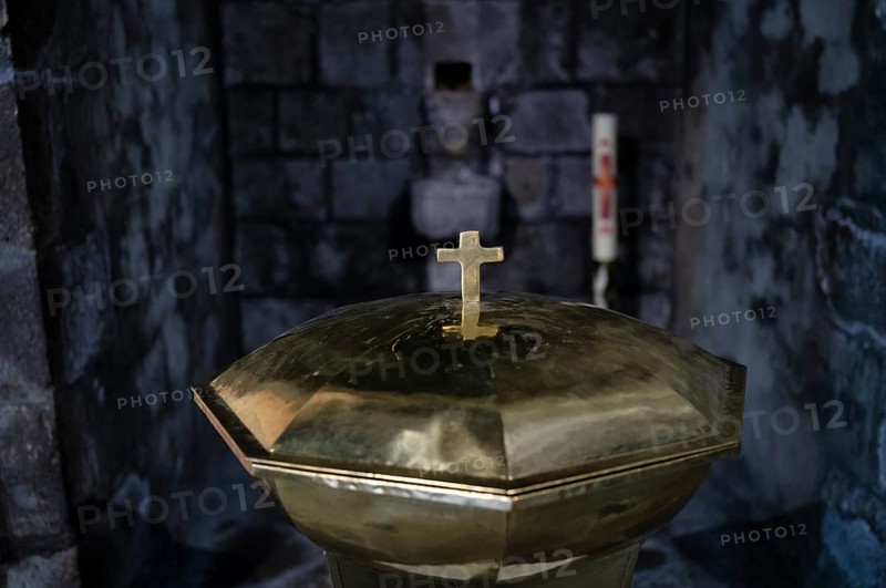 Interior view of the baptismal niche in the narthex