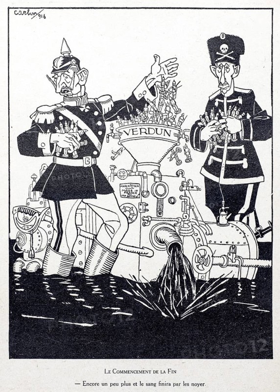 WW1 caricature by artist Carlin showing Prussian Crown Prince