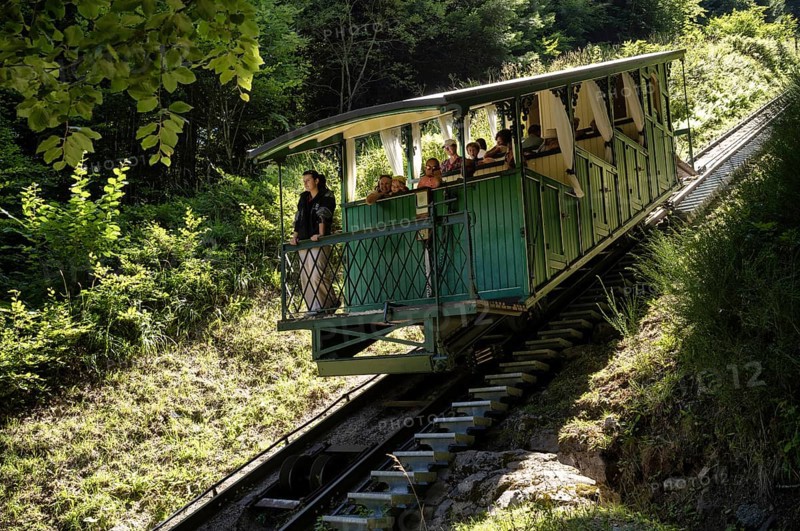 Historic Funiculaire du Capucin funicular from the Belle Epoque
