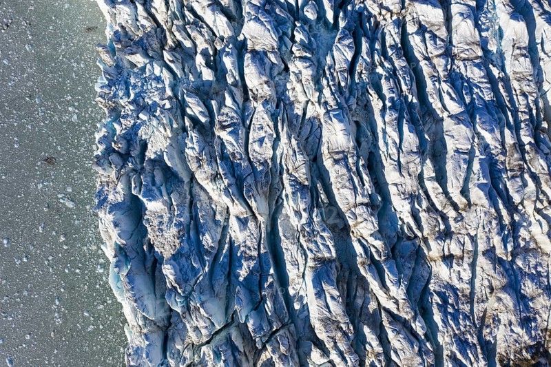 Aerial view over Fjortende Julibreen