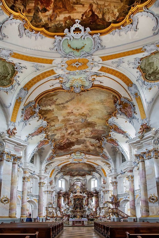 Interior of the pilgrimage church Basilica Vierzehnheiligen