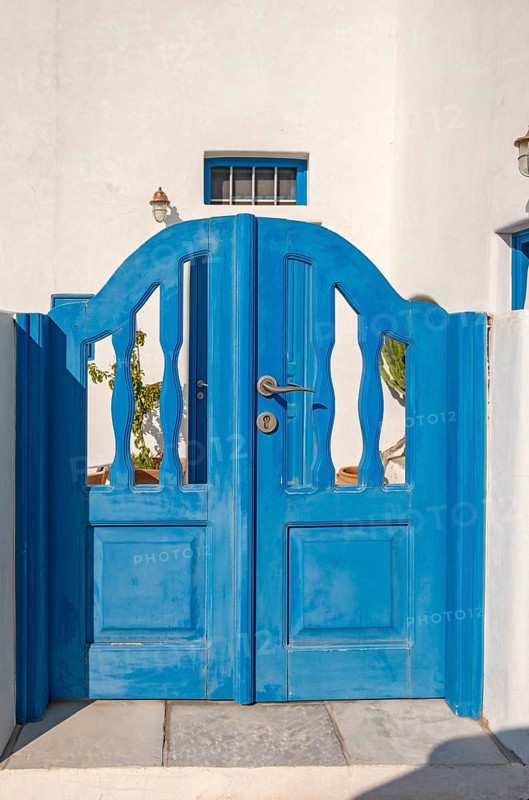 Wooden blue door