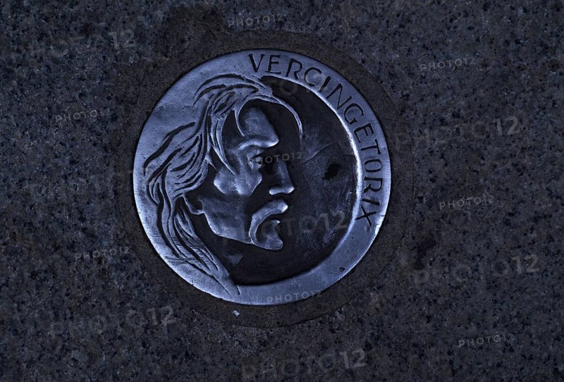 Gallic warrior Vercingetorix on plaque