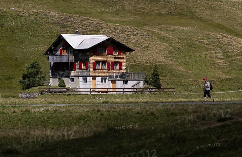 Mountain hut and hiking trail