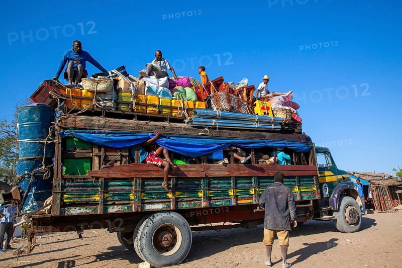 Fully loaded truck bus