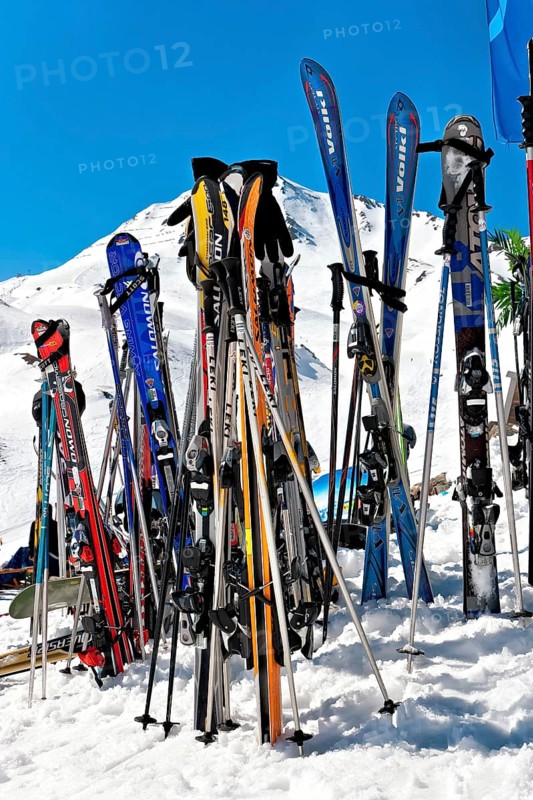 Skis stuck in the snow